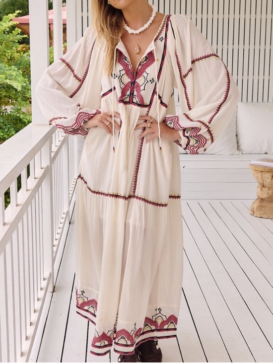 Free People Dresses & Skirts - Free People Sweet Escape Boho Embroidered midi dress size M